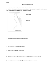 Name: Ancient Egypt Study Guide USE YOUR BOOK and NOTES