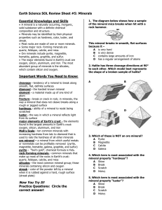 Earth Science SOL Review Sheet #1