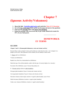 Test 4/Homework 4 (Chapter 9 Volcanoes)
