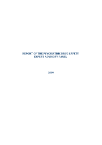 Report of the Psychiatric Drug Safety Expert Advisory Panel