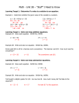 Advanced Math - Unit 1 – “Stuff” I Need to Know