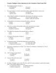 Practice Multiple Choice Questions for the Chemistry Final Exam