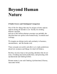 Human Nature: unitary, multiple, given, constructed