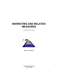 MARKETING AND RELATED MEASURES TO SELL THE