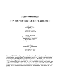 Gray matters: How neuroscience can inform economics