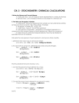 CH. 3 - STOICHIOMETRY: CHEMICAL CALCULATIONS I. Molecular