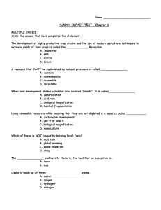 Name HUMAN IMPACT TEST- Chapter 6 MULTIPLE CHOICE