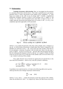 3.1. Hydrostatics: Variation of pressure with elevation. Here, we