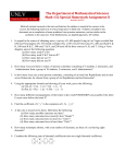 Math 132 Special Homework Assignment II