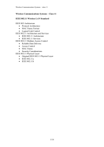 IEEE802.11 Wireless LAN Standard