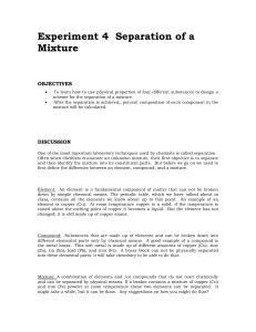 Experiment 4 Separation of a Mixture