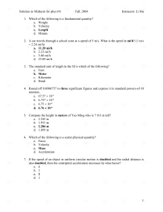 Phys 141 Test 1 Fall 03
