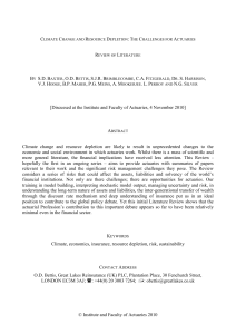 Climate Change and Resource Depletion:The Challenges for Actuarie