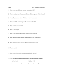 Homework Geochem Test Review