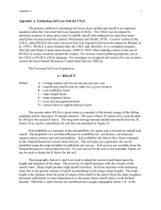 Appendix A: Estimating Soil Loss with the USLE