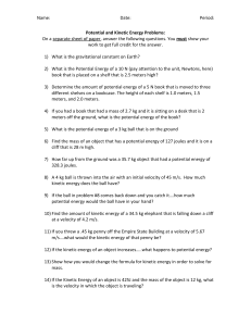 Potential and Kinetic Energy Problems