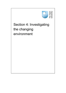 Section 4: Investigating the changing environment
