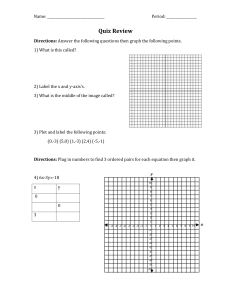 Name: Period: Quiz Review Directions: Answer the following