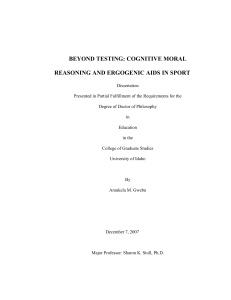 Beyond Testing: Cognitive Moral Reasoning and Ergogenic Aids in