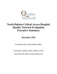 North Dakota Critical Access Hospital Quality Network Evaluation