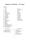 Chemistry Test Review1 – 8th Science Vocabulary: Element 24