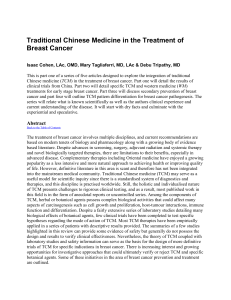 Traditional Chinese Medicine in the Treatment of Breast Cancer