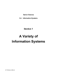 Section 1 A Variety of Information Systems