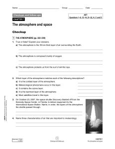 L`atmosphère et l`espace