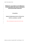 Medicines concordance: Draft full guidline for consultation