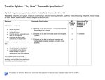 Transition Syllabus – “Big Ideas”/ “Assessable Specifications”