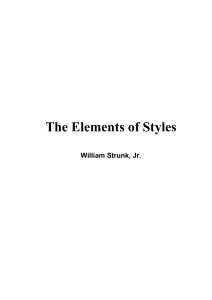 The Elements of Style-William Strunk Jr.