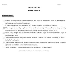 Mindfiesta Page 1 CHAPTER – 10 WAVE OPTICS EXPERTS TIPS