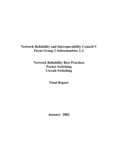 Appendix A. NRIC V Best Practices for Network Reliability
