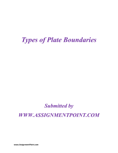 Types of Plate Boundaries Submitted by WWW.ASSIGNMENTPOINT