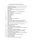 Environmental Science Final Exam Review Sheet