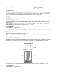 Chemistry Review 2 answer key