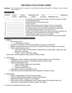 the rock cycle study guide
