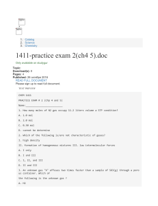 1411-practice exam 2(ch4 5) - Chemistry