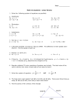 Math 10 Academic: Linear Review