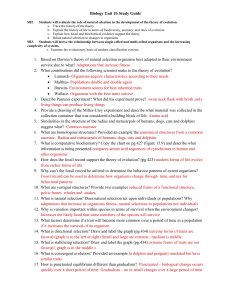 Biology Unit 1b Study Guide SB5. Students will evaluate the role of