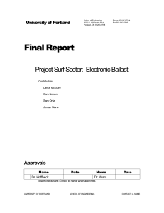 Final Report - University of Portland