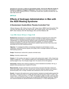 Androgen Administration in Men with the AIDS Wasting Syndrome
