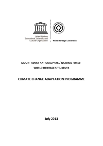 Mount Kenya Climate Change Adaptation plan