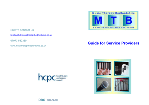 Guide for Service Providers - Music Therapy Bedfordshire