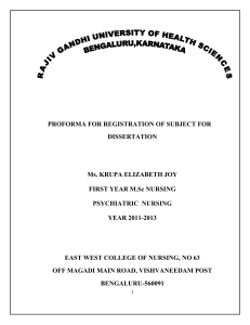 PROFORMA FOR REGISTRATION OF SUBJECT FOR