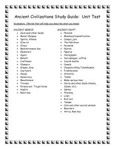 Ancient Civilizations Study Guide: Unit Test