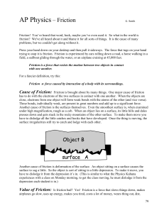 AP Physics – Friction