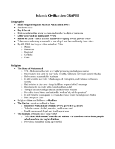 Islamic Civilization GRAPES Geography Islam religion began in