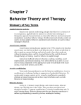 Chapter 7 Behavior Theory and Therapy Glossary of Key Terms