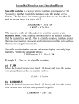 Scientific Notation and Standard Form